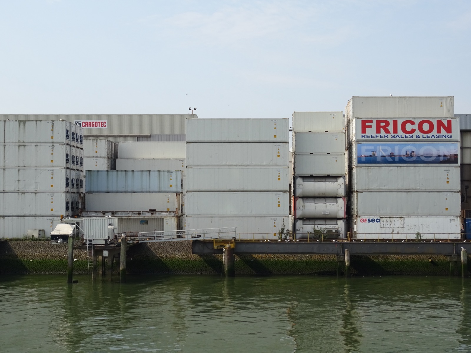 Stacked shipping containers at port